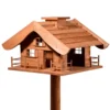Vogelfutterhaus Almhütte Mit Liebevollen Details, Inkl. Ständer, FSC®, Ca. 56 X 46 X 35,5 Cm