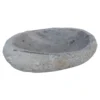 Vogeltränke 'Fluss-Stein', Grau, Naturstein, 6 X 20 X 20 Cm