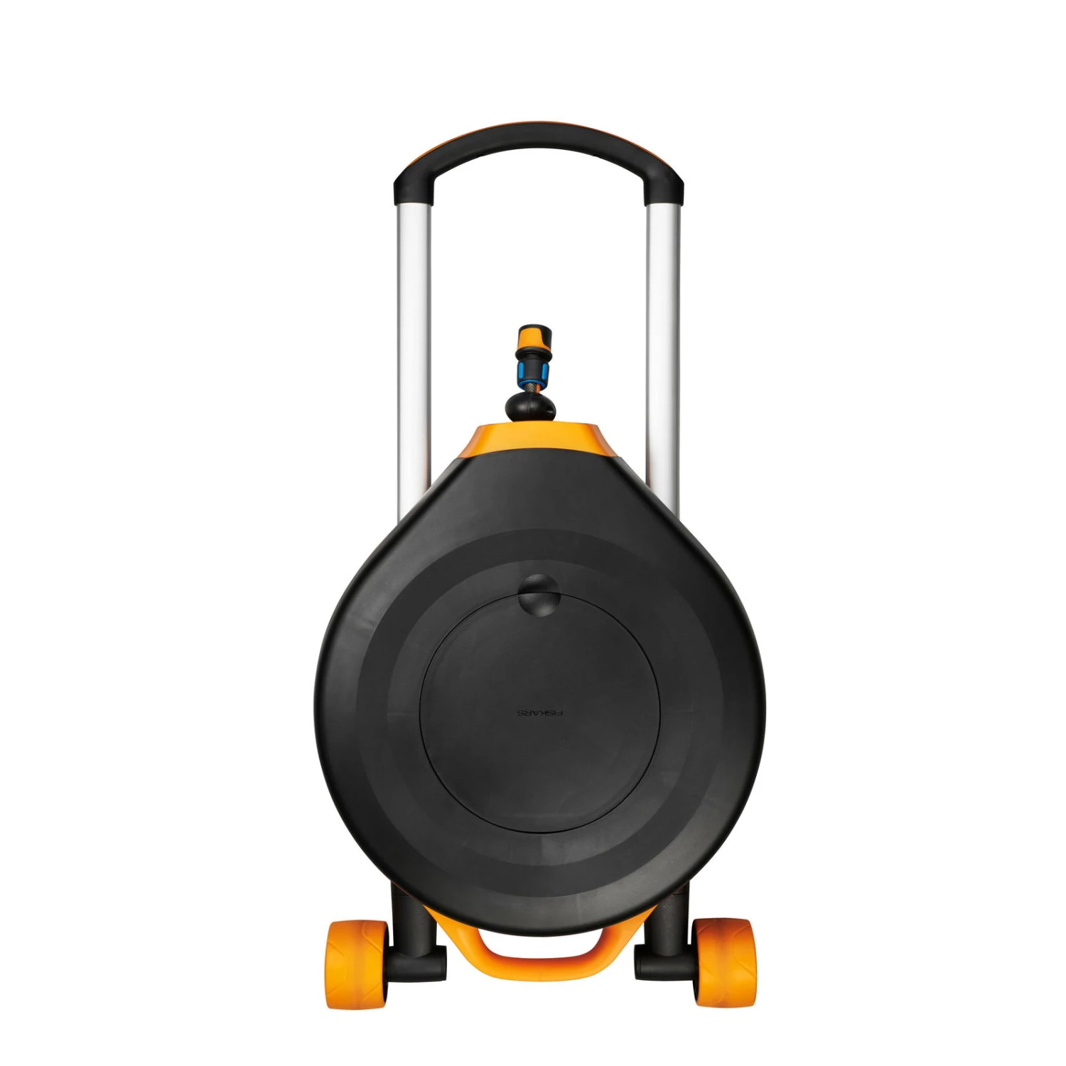 Fiskars Schlauchwagen Waterwheel Automatik XL, Für ½'-5/8", Schlauchdüse, Rasenspieß, Schwarz-orange – Bild 2