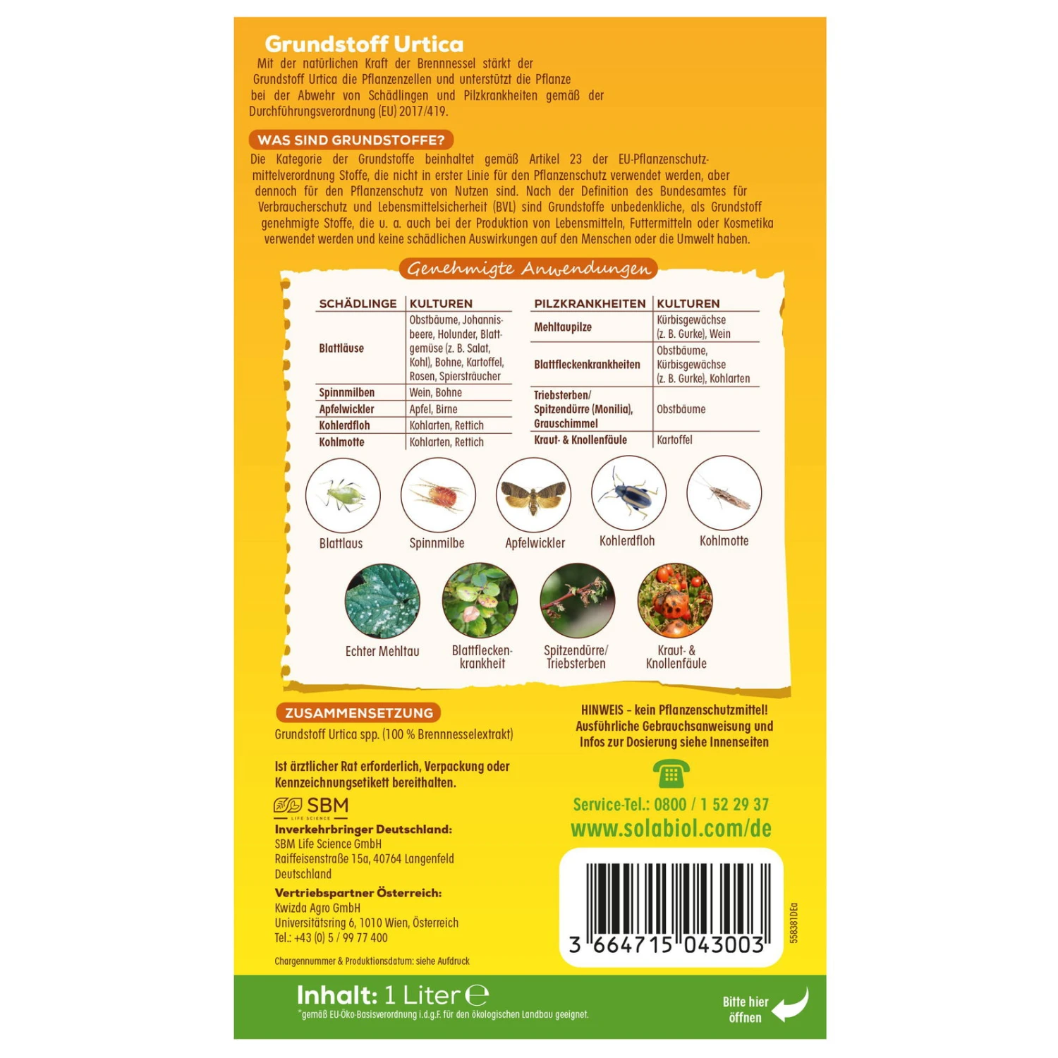 Solabiol Grundstoff Utrica, 1 Liter Konzentrat – Bild 2