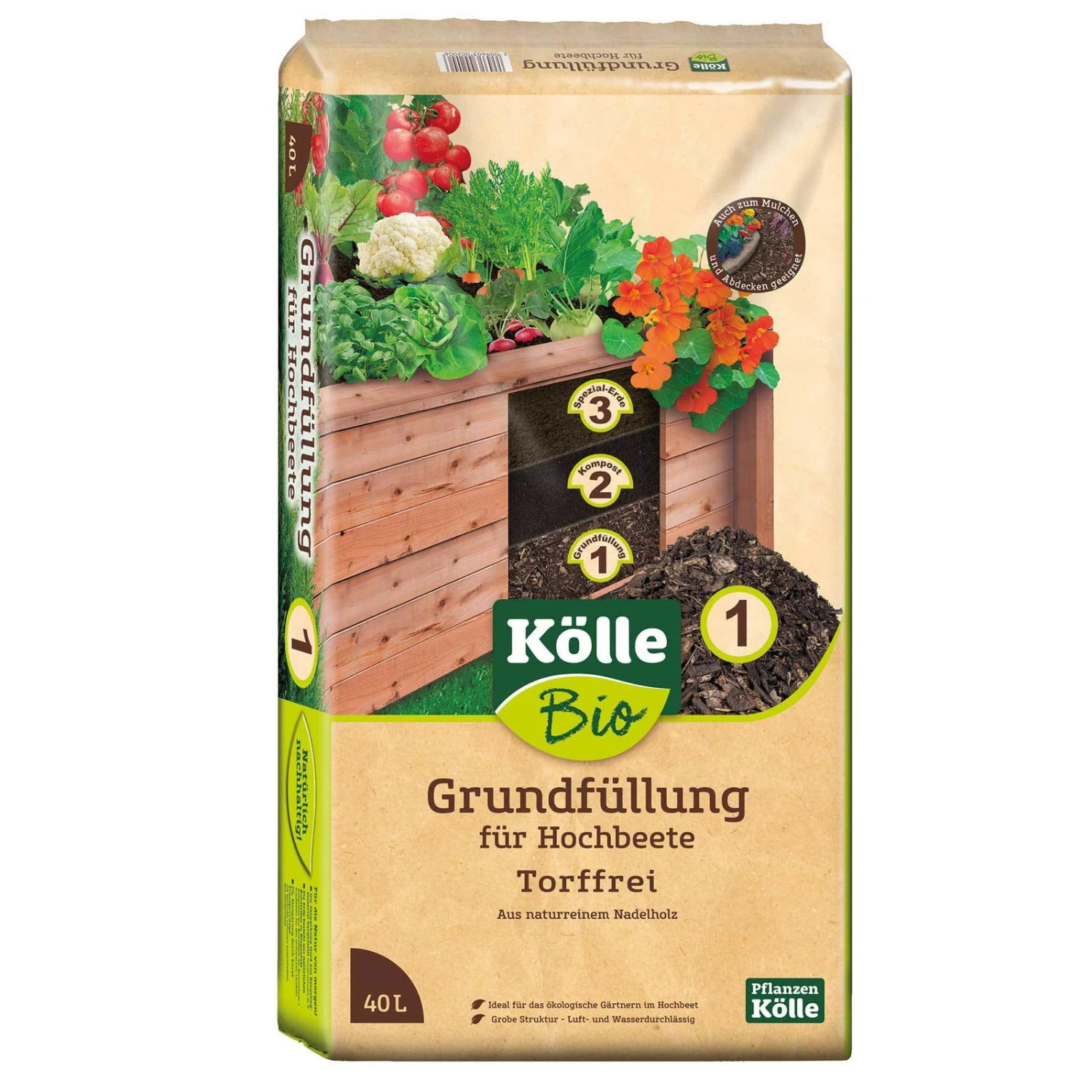 Hochbeet-Grundfüllung, 1800l, 45 Sack à 40 L, Ohne Zusätzliche Versandkosten – Bild 2