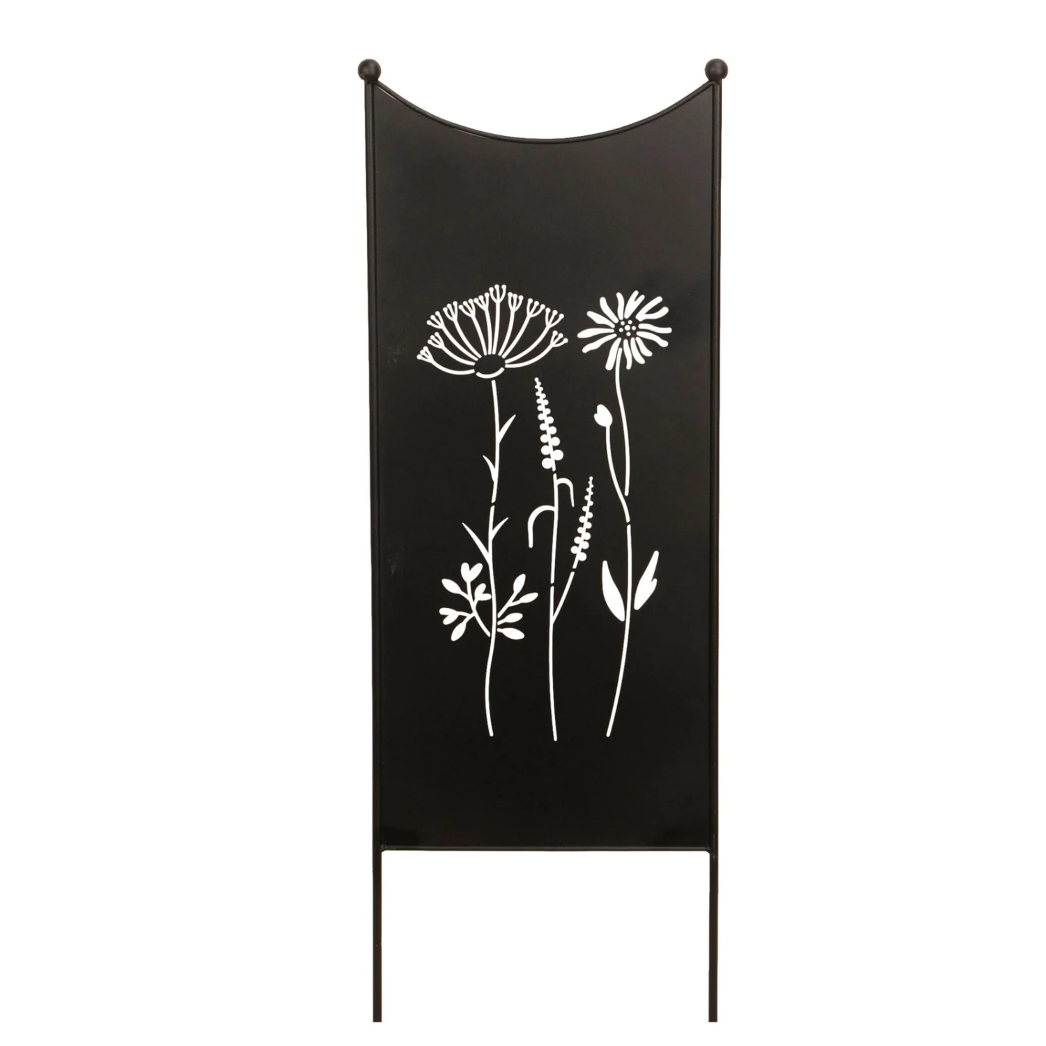 Stele 'Wildblumen', Schwarz-matt, Höhe Ca. 120 Cm